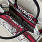 DI Medium Book Tote Latte Multicolor Cupidon Embroidery, Red/White, For Women Women’s Handbags, 41cm CD M1296ZTQG_M941