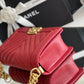ChanelMedium Boy Handbag Red For Women 9.8in/25cm A67086