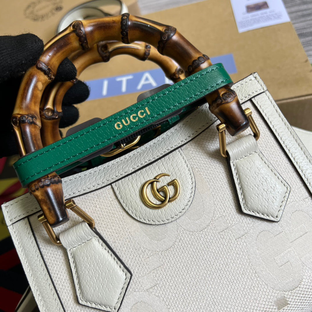 gg Diana Mini Tote Bag White For Women, Women’s Bags 7.9in/20cm gg