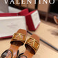 Valentino Garavani Strap Heeled Sandals With V Logo Signature Embellishment Orange For Women