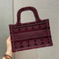 DI Mini Book Tote Red Embroidery Red For Women Women’s Handbag 9in/23cm CD