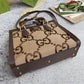 gg Diana Jumbo gg Small Tote Bag Camel And Ebony Jumbo gg Canvas Brown For Women 11in/28cm 660195 UKMFT 2672