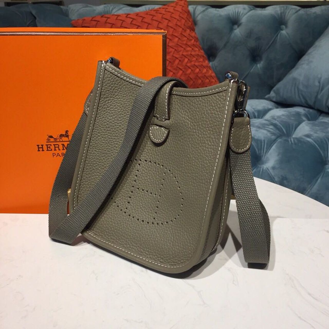 HM Evelyne II TPM Bag Grey For Women Silver Toned Hardware 7.9in/20cm