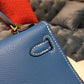 HM Mini Kelly Blue Zanzibar For Women Gold Toned Hardware 7.5in/19cm
