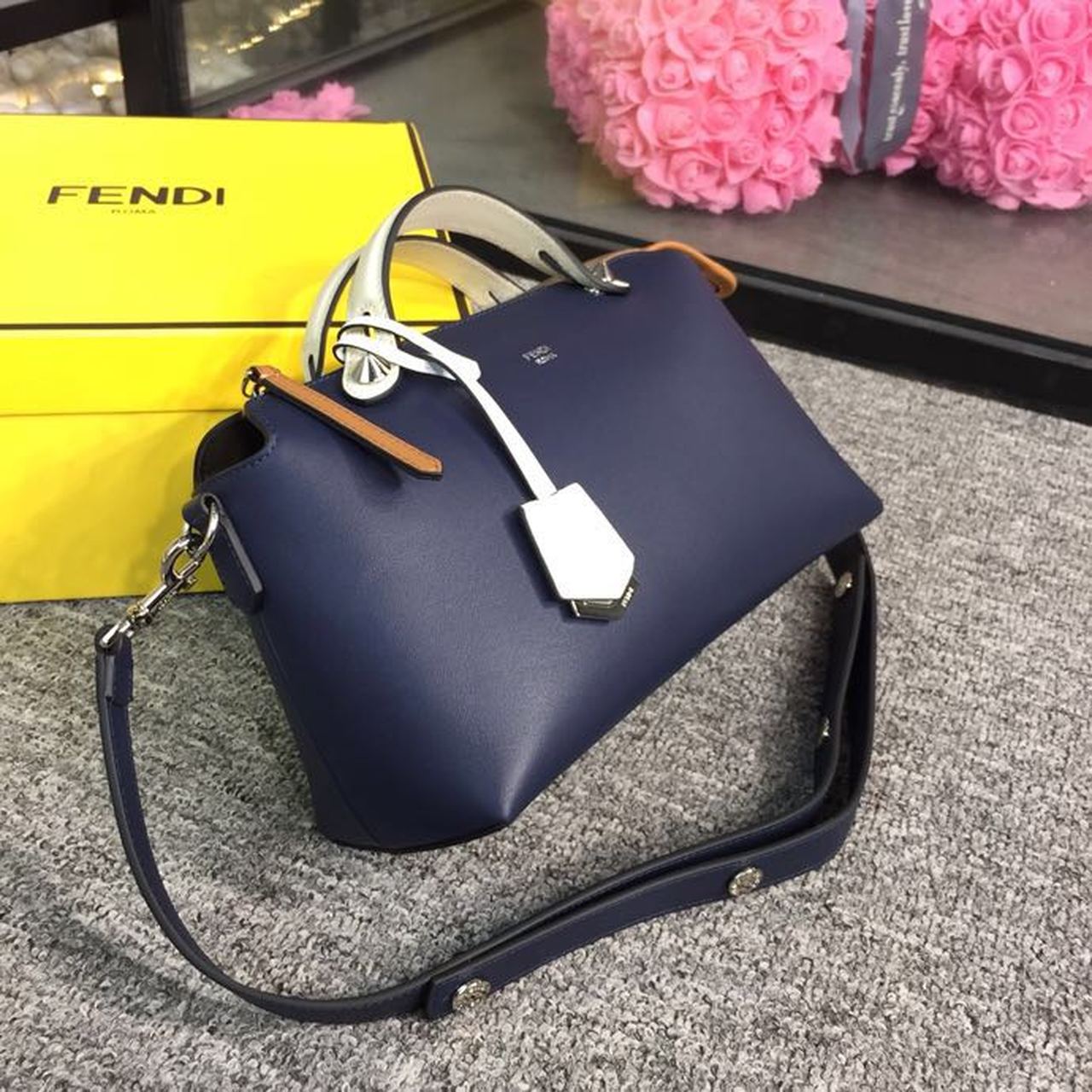 FI By The Way Medium Bag Dark Blue For Women, Women’s Handbags, Shoulder And Crossbody Bags 10.6in/27cm FF 8BL1461