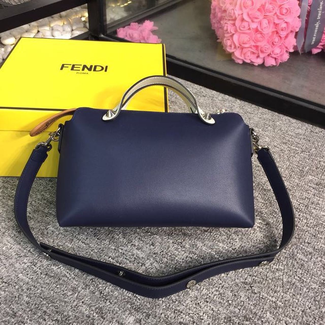 FI By The Way Medium Bag Dark Blue For Women, Women’s Handbags, Shoulder And Crossbody Bags 10.6in/27cm FF 8BL1461