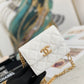 ChanelMini Flap Bag Gold Toned Hardware White For Women 4.7in/12cm