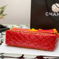 ChanelVinyl Classic Red and Yellow Shoulder bag For Women 29cm/11.5in