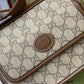 gg Messenger Bag With Interlocking G Beige/Ebony gg Supreme Canvas For Men 8.3in/21cm gg