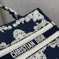 DI Medium Book Tote Blue and White Cornely Embroidery, Blue, For Women Women’s Handbags, Shoulder Bags, 42cm CD M1286ZTZB_M928