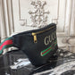 gg Coco Capitán Logo Belt Bag Cotton Linen Lining Black For Men 11in/28cm gg