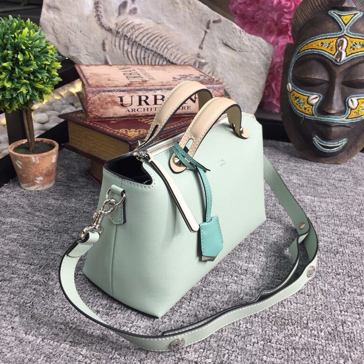 FI By The Way Medium Bag Mint Green For Women, Women’s Handbags, Shoulder And Crossbody Bags 10.6in/27cm FF 8BL1461