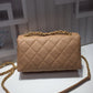 ChanelFront Logo Small Flap Bag Gold Hardware Apricot For Women, Women’s Handbags, Shoulder Bags 8.2in/21cm AS1490