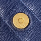 Chanel Clutch With Chain Gold Hardware Grained Shinny Navy Blue For Women, Women’s Handbags, Shoulder Bags 4.7in/12cm AP2857
