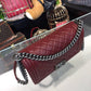 CHL Boy Handbag Silver Hardware Burgundy For Women, Women’s Bags, Shoulder And Crossbody Bags 9.8in/25cm A67086