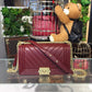 CHL Boy Handbag Gold Toned Hardware Burgundy For Women, Women’s Bags, Shoulder And Crossbody Bags 9.8in/25cm A67086