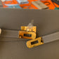 HM Kelly Classique To Go Wallet  21cm/8.3in Gold Toned Hardware For Women Grey