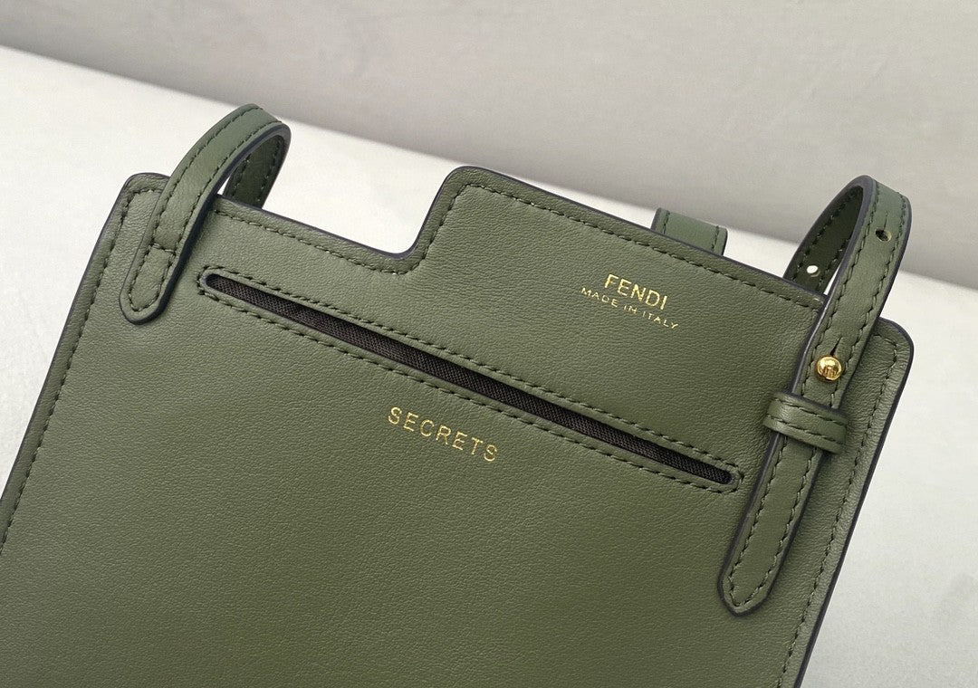 FI Bustine 2 Pockets Mini Olive Bag For Woman 16cm/6in
