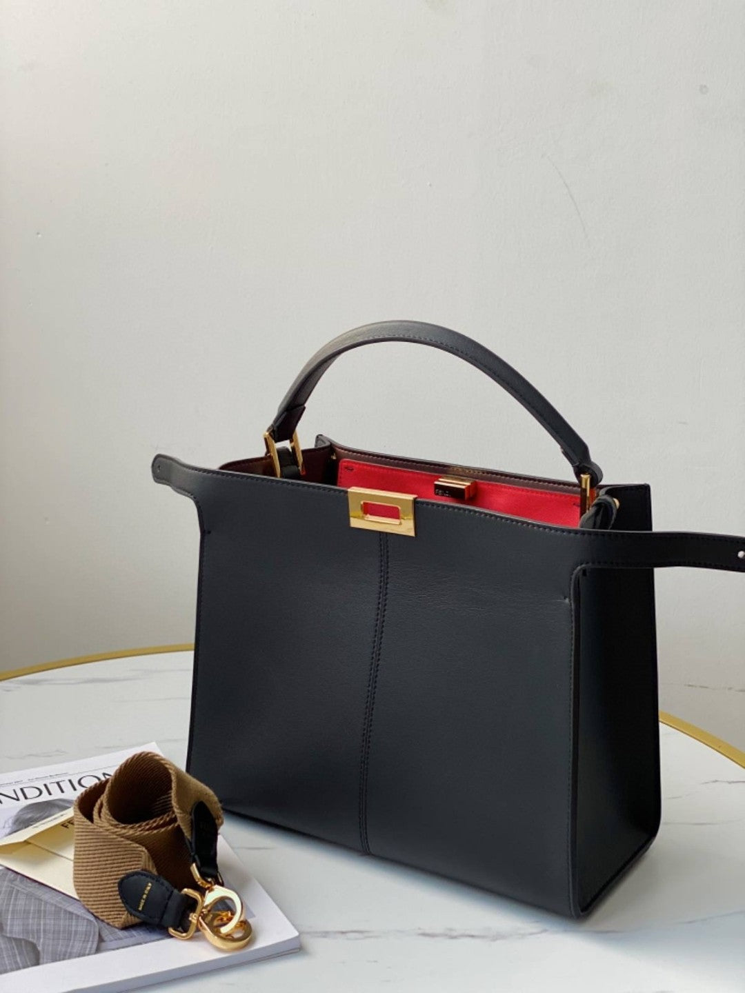FI Peekaboo X-Lite Tote Medium Black Bag For Woman 30cm/12in