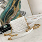 ChanelMini Flap Bag Gold Toned Hardware White For Women 4.7in/12cm