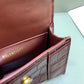 Balen Hourglass Mini Handbag With Chain In Dark Red, For Women,  Bags 4.7in/12cm