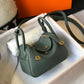 HM Lindy Mini Green Togo Bag With Gold Hardware For Women, Women’s Handbags, Shoulder And Crossbody Bags 7.5in/19cm