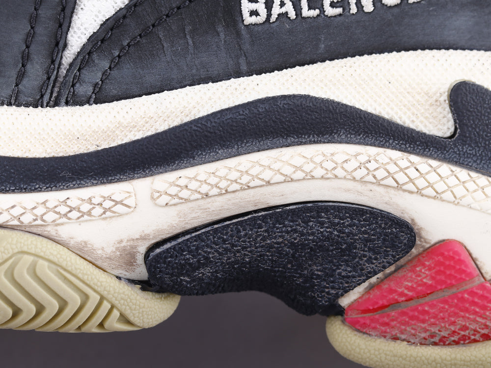 BL - Bla Triple S Black And White Powder Sneaker