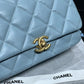 ChanelSmall Flap Bag Gold-Tone Metal Blue Bag For Women 16cm/6.2in