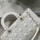 DI Lady D-Joy Bag White Macrocannage Technical Fabric, White Handbags, 26cm CD M0540OTID_M933
