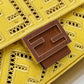 FI Baguette Yellow with Embroidery Medium Bag For Woman 28cm/11in