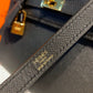 HM Kelly Black For Women Gold Toned Hardware 10in/25cm