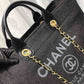 Chanel Deauville Tote Canvas Bag Black/Grey/Multi For Women 14.9in/38cm