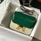 HM Mini Constance Bag Green For Women Gold Color Hardware 7.1in/18cm