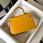 HM Kelly Yellow For Women Gold Toned Hardware 7.8in/20cm