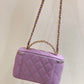 ChanelSmall Vanity Case Purple For Women 6.7in/17cm AS3171