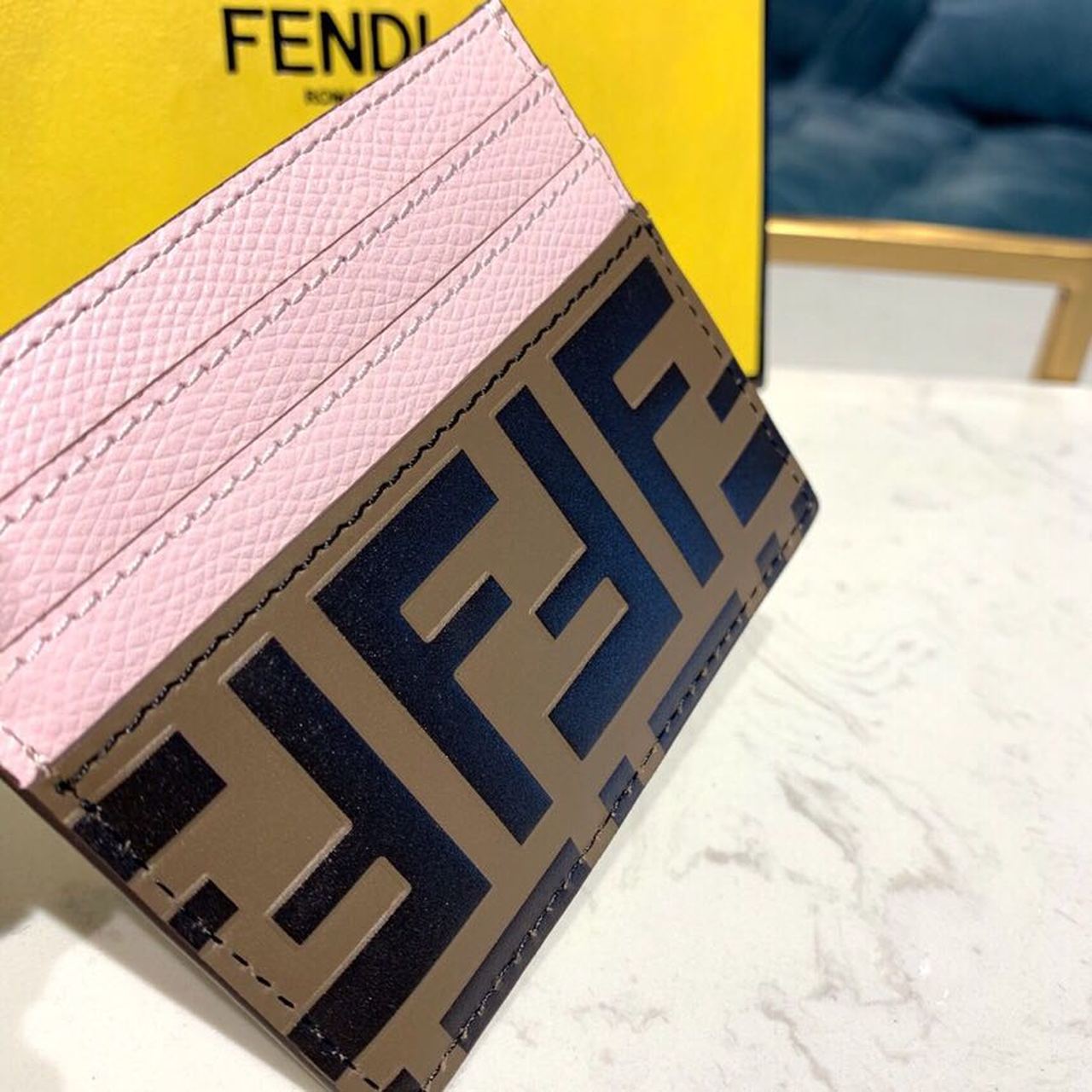 FI Card Holder Light Pink For Women, Women’s Wallet 3.9in/10cm FF 8M0269