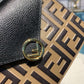 FI FF Embossed Envelope Wallet 6.4in/17cm Brown/Black For Women