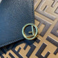 FI FF Embossed Envelope Wallet 9.4in/24cm Brown/Black For Women