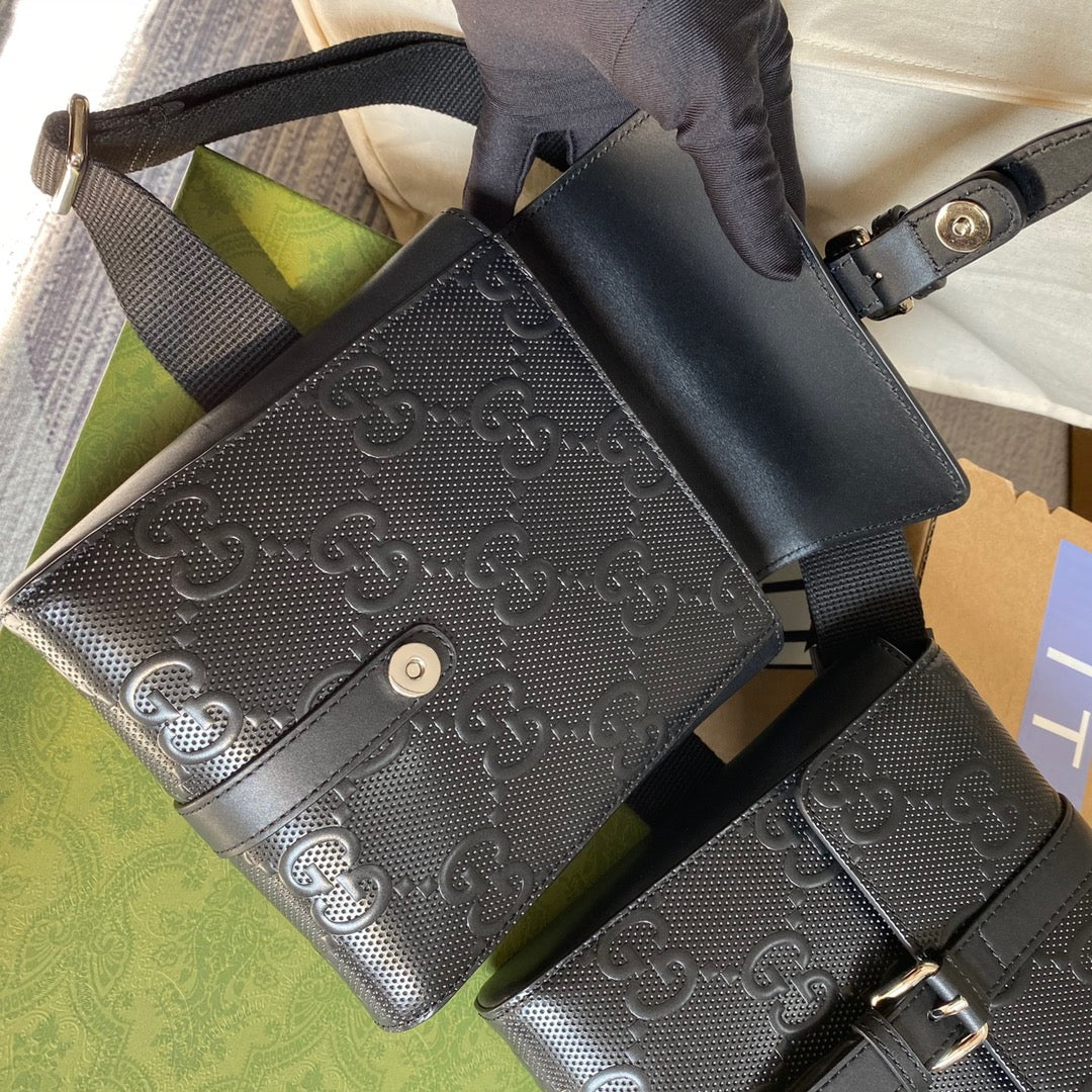 gg Signature Belt Bag Black gg Embossed For Women 12in/31cm gg