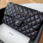 Chanel Classic Handbag Silver Hardware Black For Women, Women’s Bags, Shoulder And Crossbody Bags 10.2in/26cm A01112