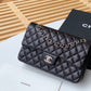 Chanel Classic Handbag Silver Hardware Black For Women, Women’s Bags, Shoulder And Crossbody Bags 10.2in/26cm A01112
