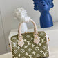LV Speedy Bandoulière 20 Monogram Empreinte Khaki Green/Beige/Cream For Women, WoHandbags 8.1in/21cm LV M46118