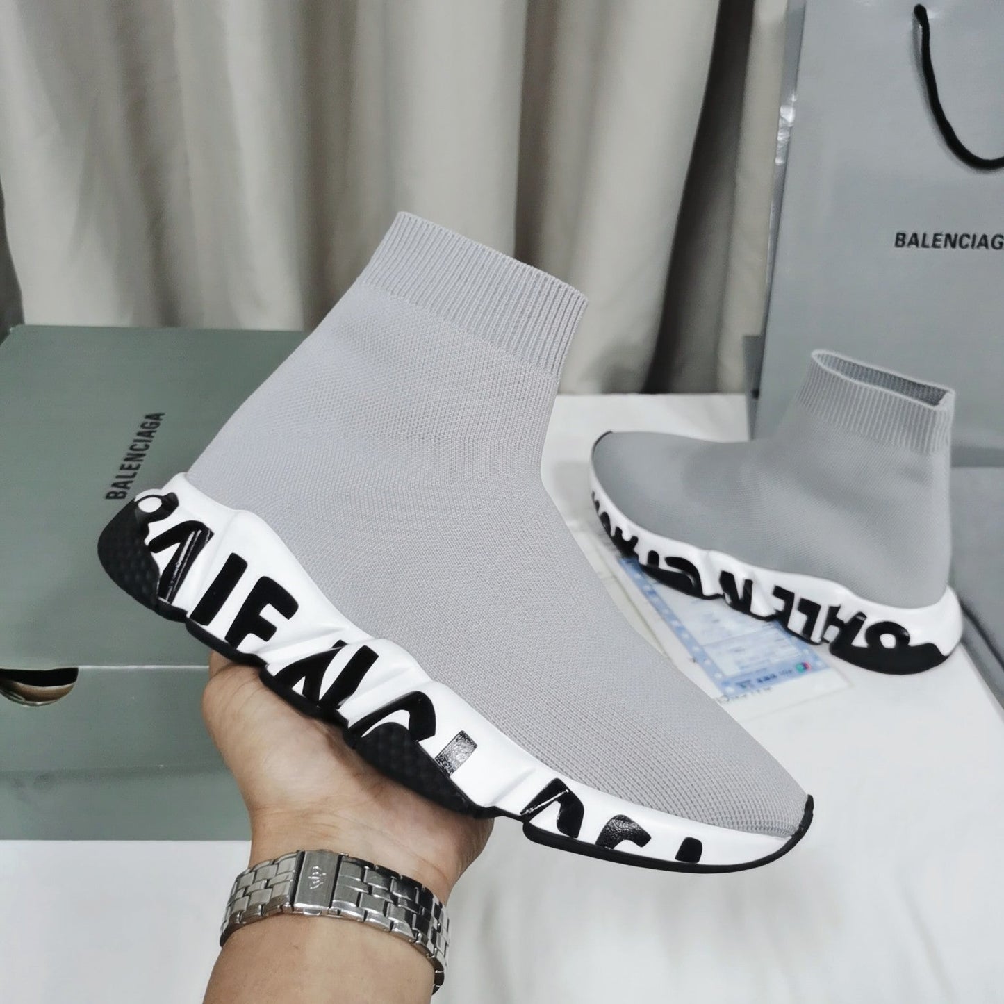 BL - Bla Speed Print Stretch Knit Sneakers