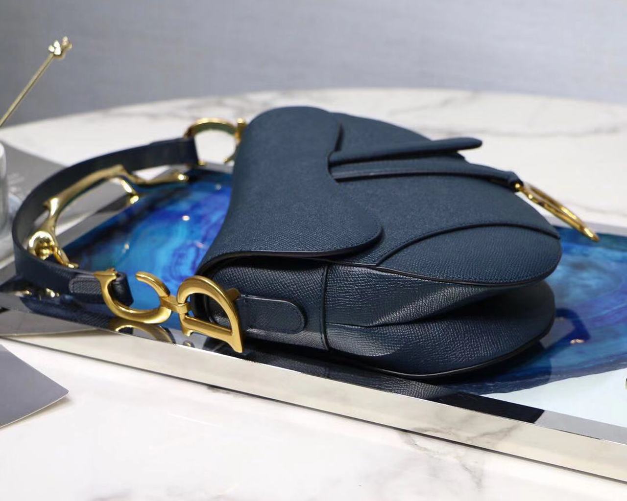 DI Saddle Shoulder Bag Blue For Women 7in/17cm CD
