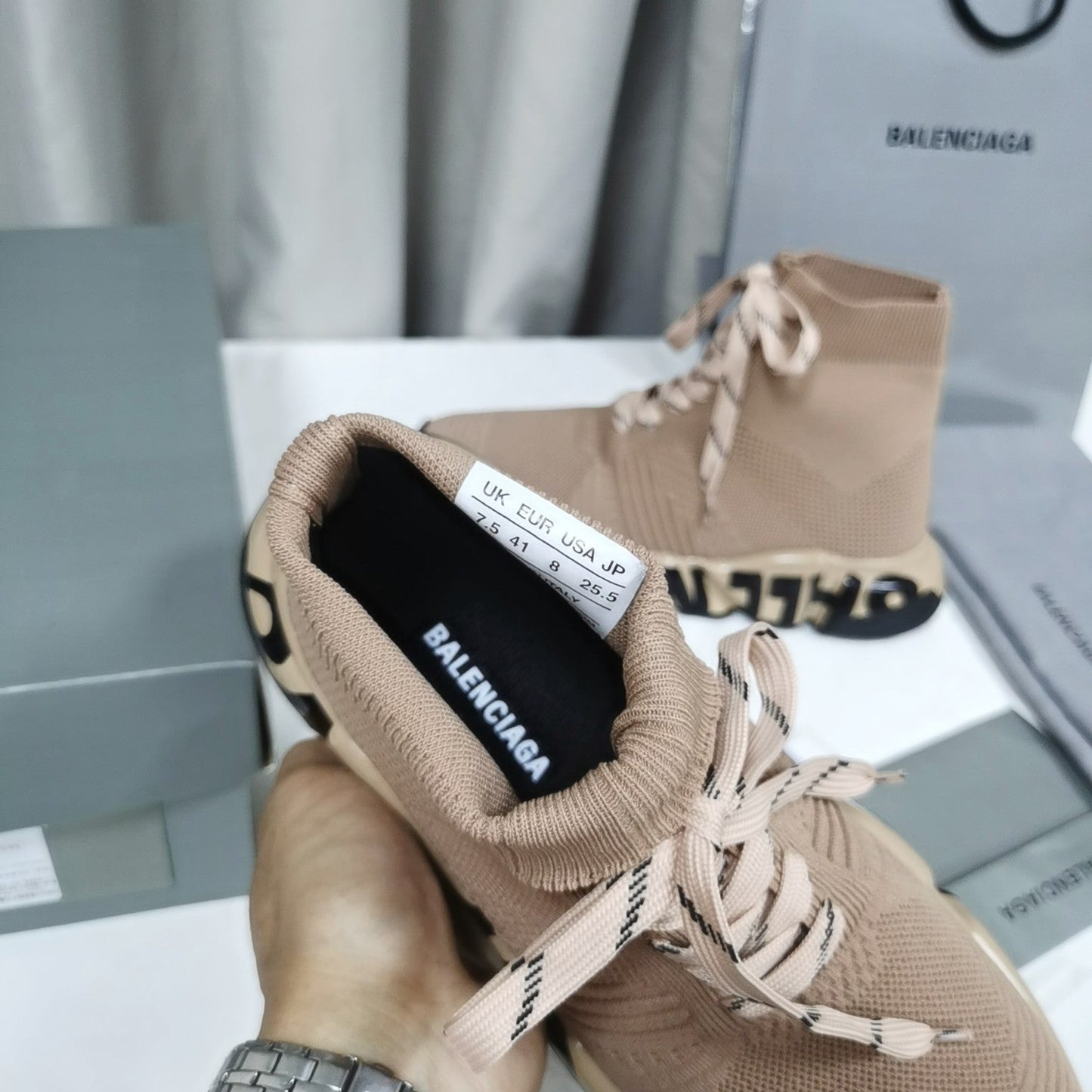 BL - Bla Speed Print Stretch Knit Sneakers