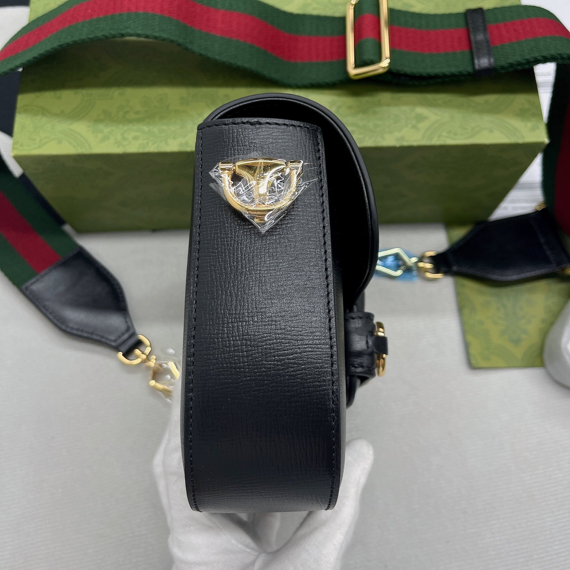 gg Horsebit 1955 Mini Bag Black For Women, Women’s Bags 8in/21cm gg 658574 18YSG 1060