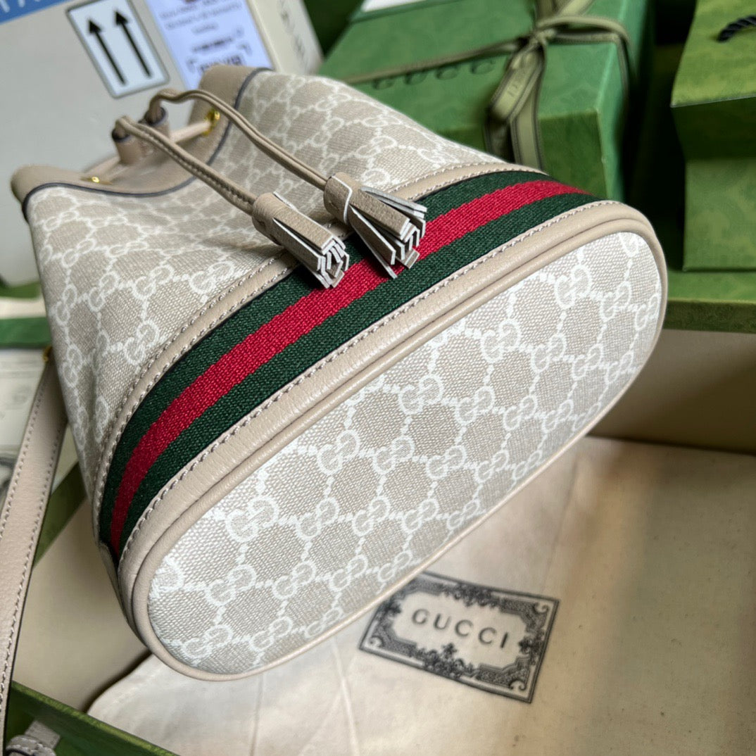 gg Ophidia Small gg Bucket Bag White For Women, Women’s Bags 10in/25cm gg ‎