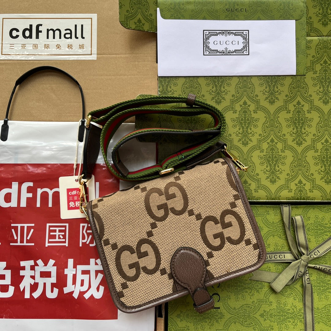gg Jumbo gg Canvas Shoulder Bag Beige And Multicolor For Women, Women’s Bags 7.8in/20cm gg‎ ‎‎‎699438 UKMDG 2570