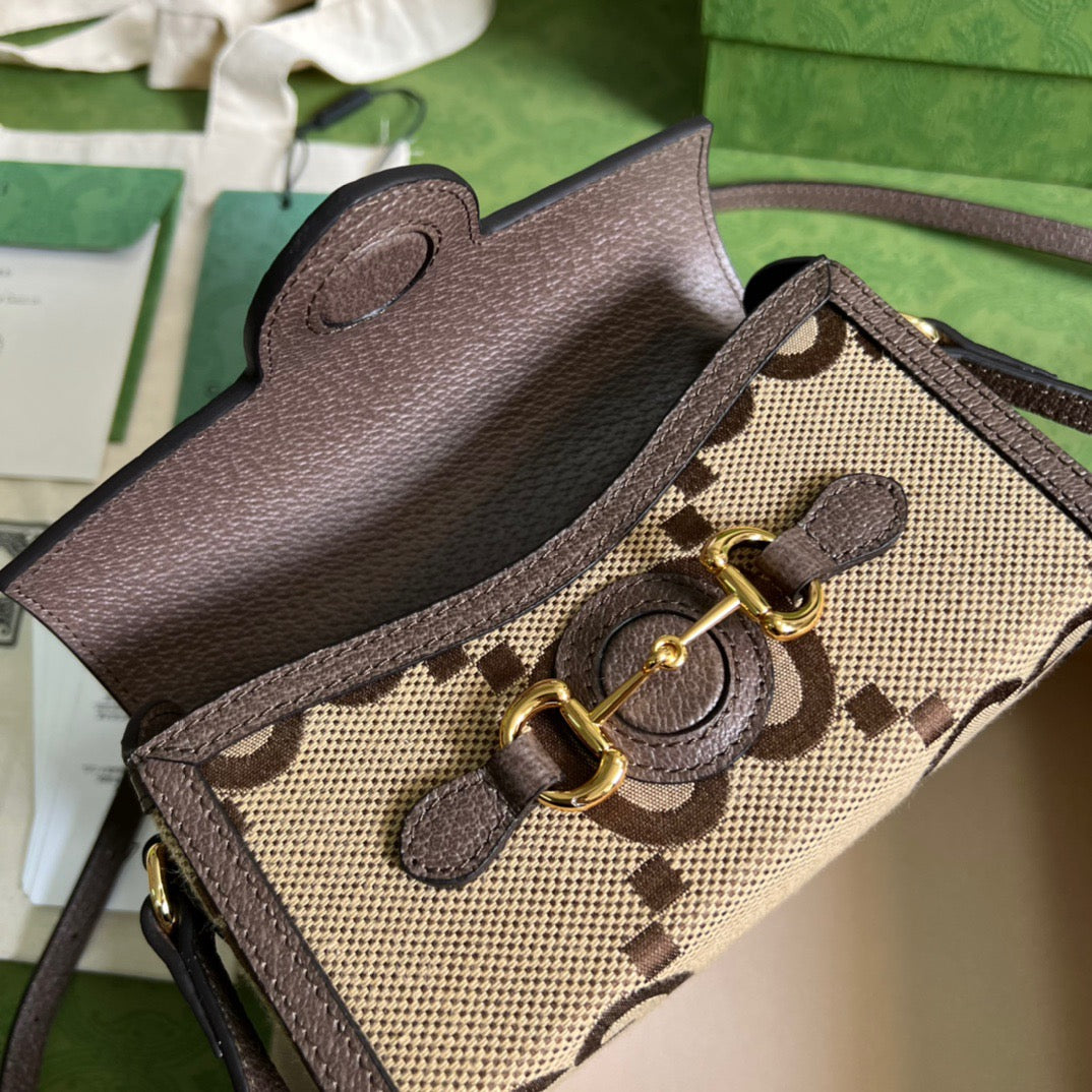 gg Horsebit 1955 Mini Bag Brown For Women, Women’s Bags 7.1in/18cm gg ‎‎