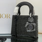 DI Mini Lady Bag Black Cannage with Beaded Motif, Black, For Women Women’s Handbags, Crossbody Bags, 18cm CD M0505SNEA_M900